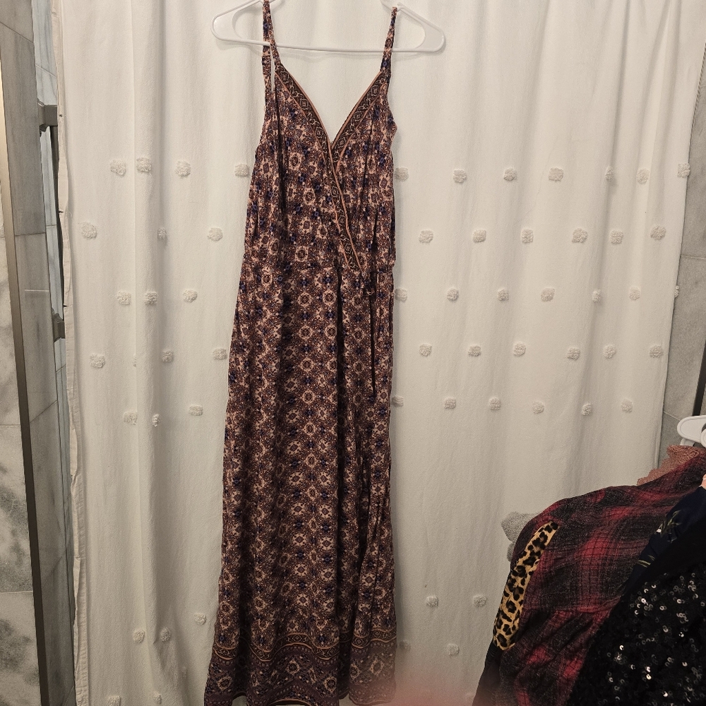 Maurices Patterned Maxi Dress Size Xl With Adjustable Straps